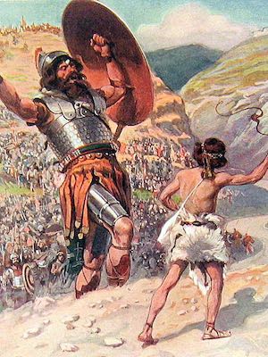 David and Goliath, by James Tissot. Copyrighted 1904.