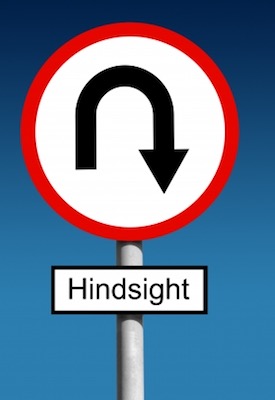 Hindsight road sign