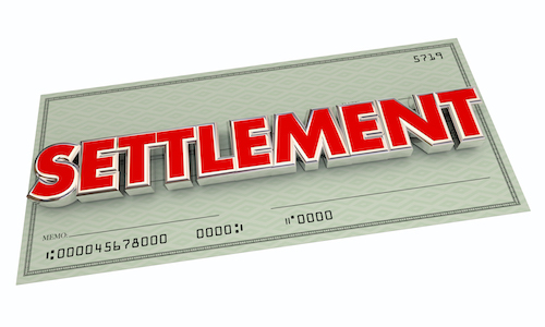 Settlement Agreement Check Word 3d Illustration